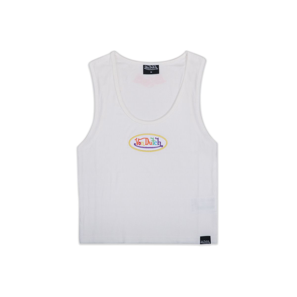 Embroidered Logo Tank - White