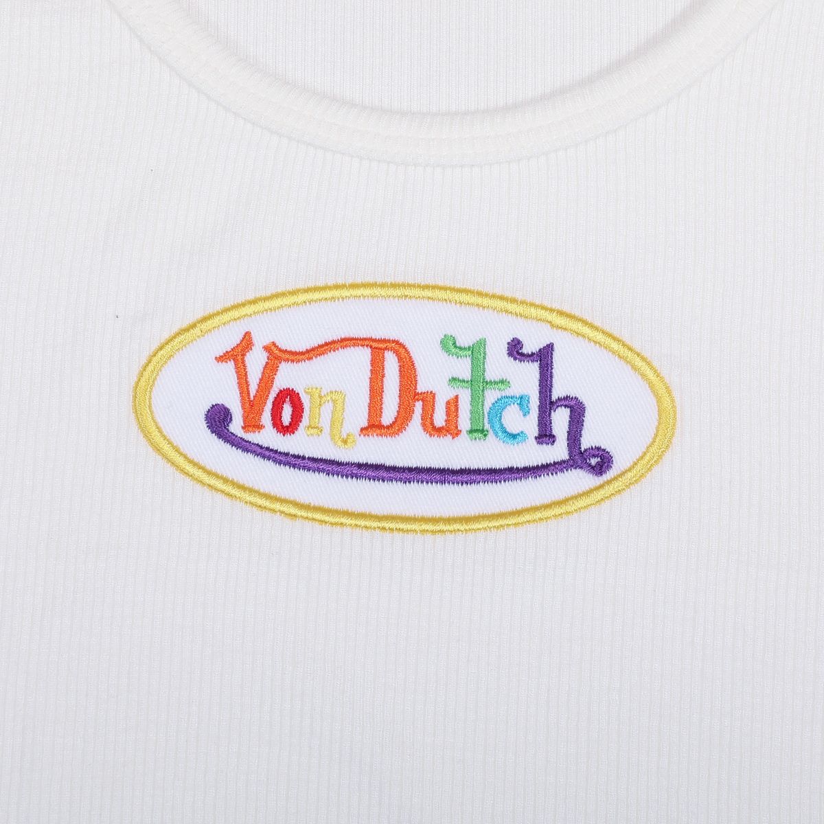 Embroidered Logo Tank - White