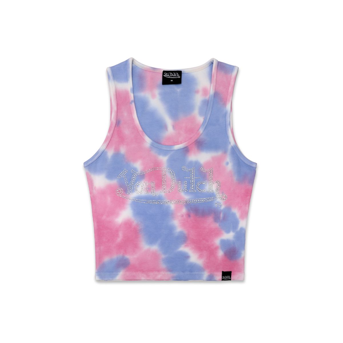 Rhinestone Logo Tank - Blue/Pink