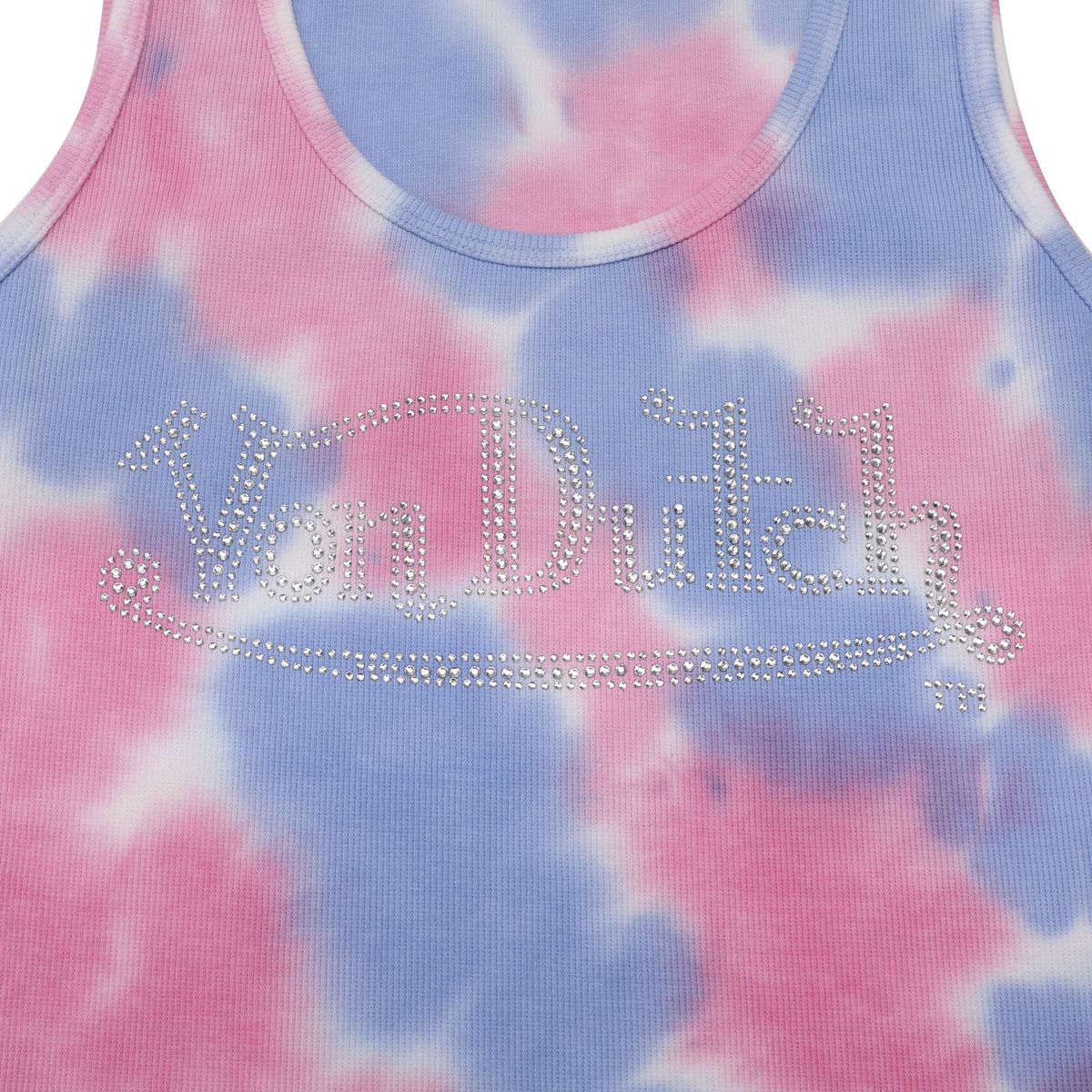 Rhinestone Logo Tank - Blue/Pink