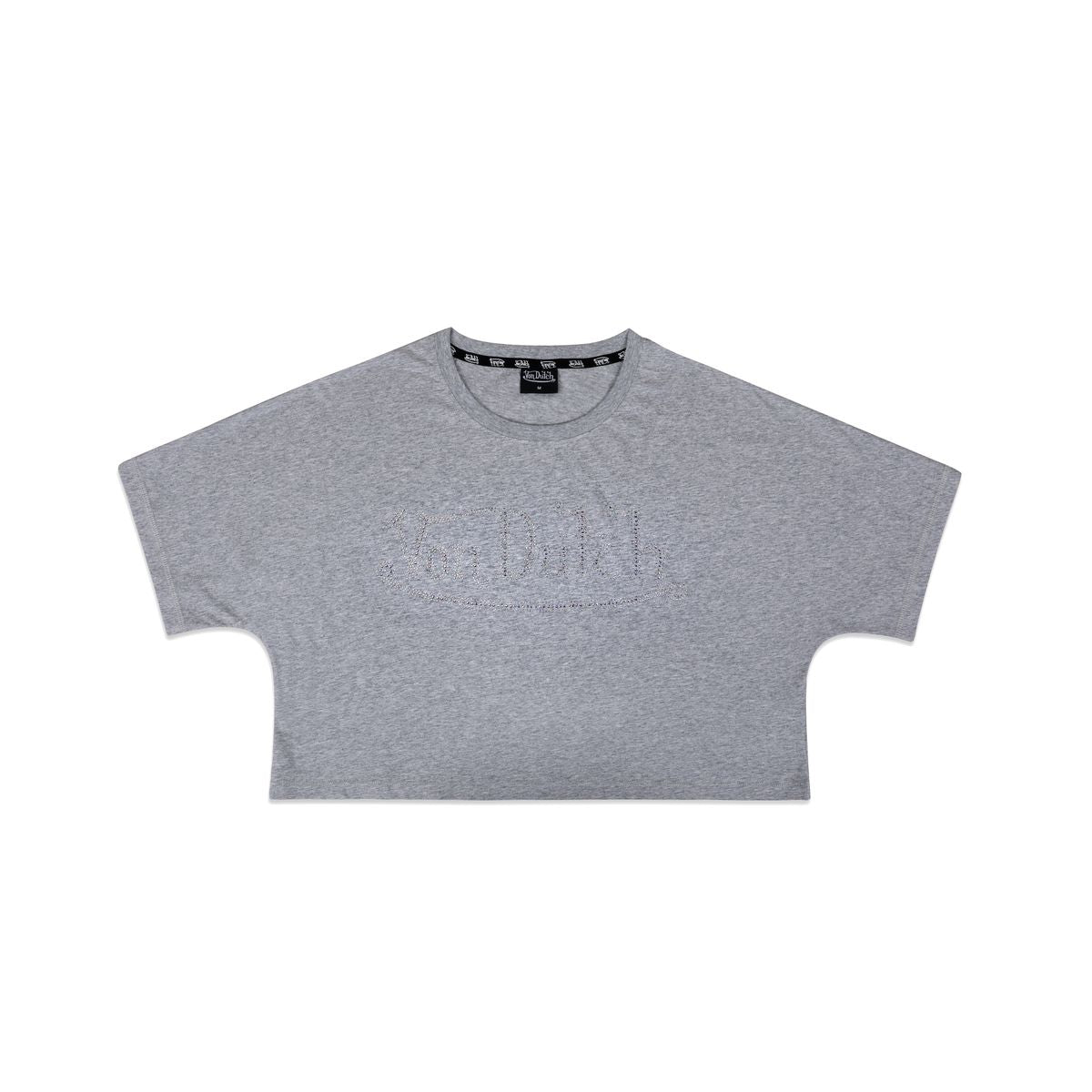 Rhinestone Logo Crop - Grey