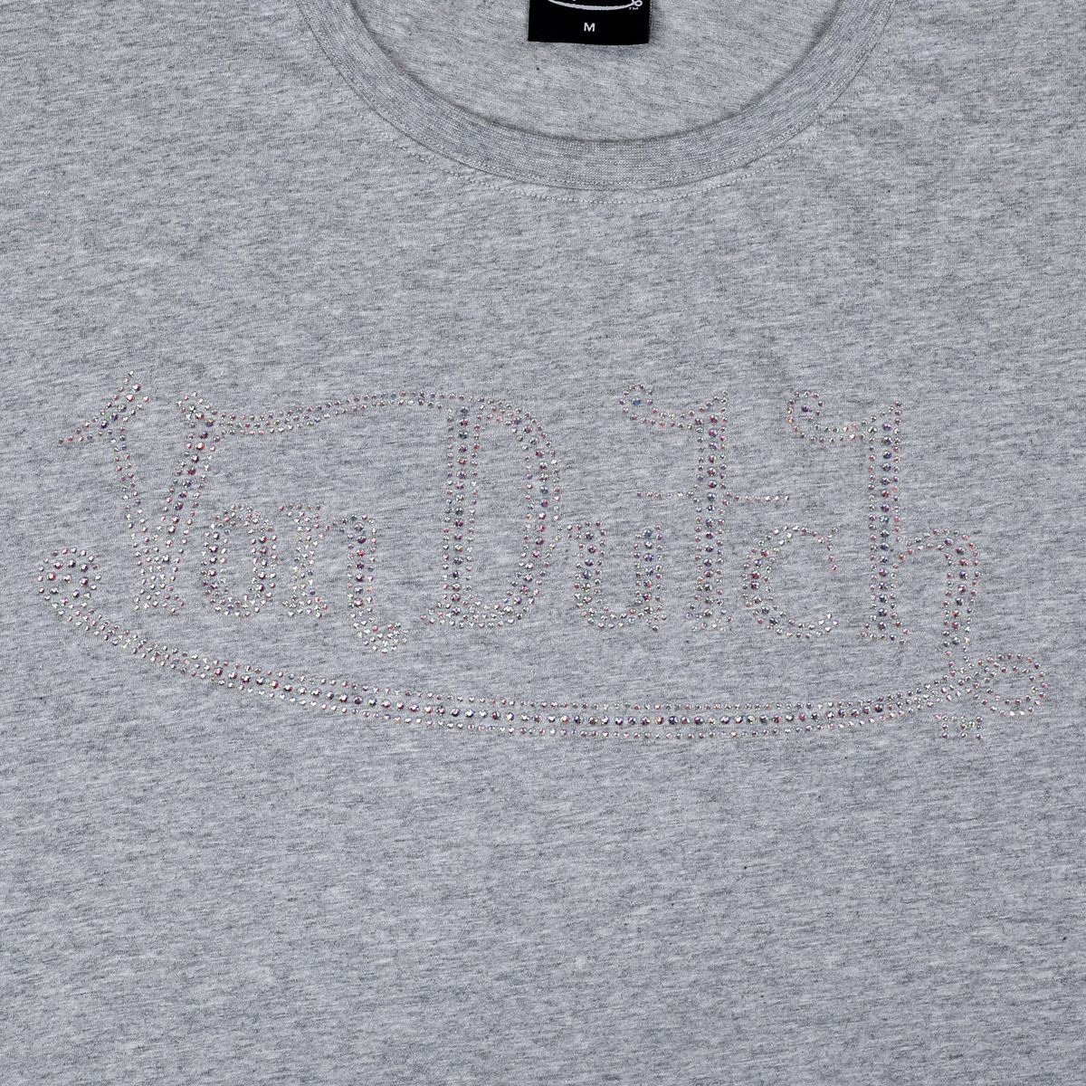 Rhinestone Logo Crop - Grey