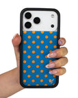 Hand Pic Image 01 Polka Dot Blue and Orange iPhone Case