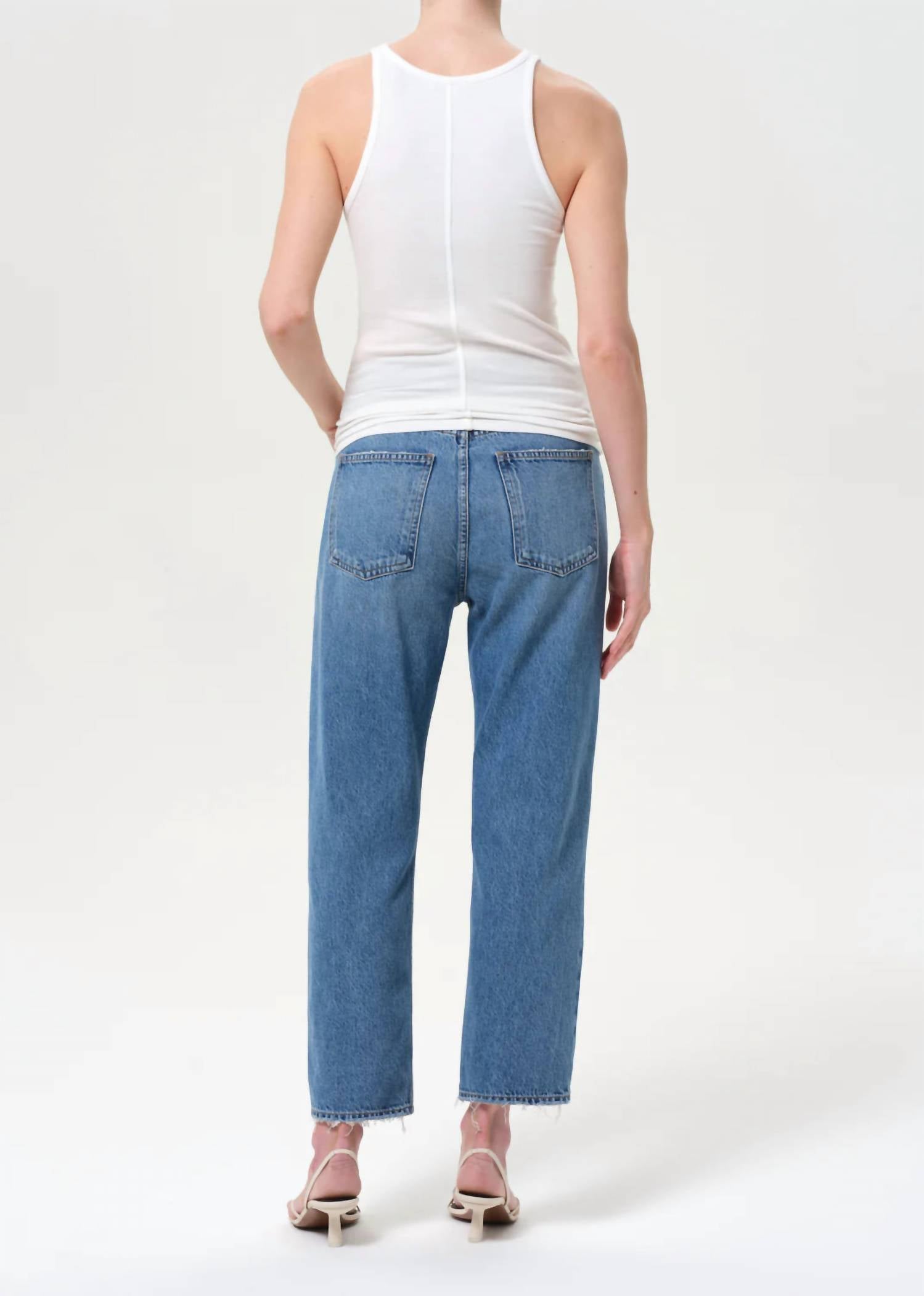 90's Crop Mid Rise Straight Jeans - Shrine