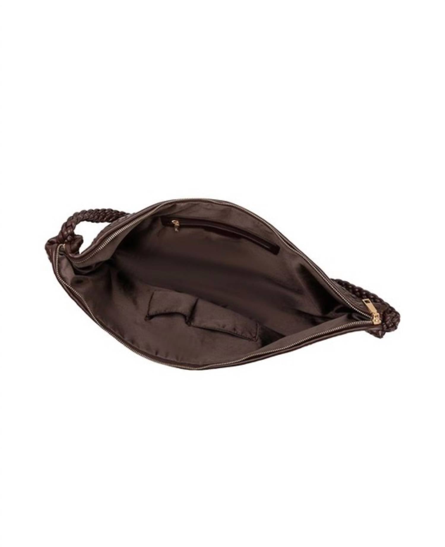 Woven Shoulder Bag - Espresso