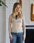 Find Me Now - Mariposa Long Sleeve Bow Tee - Piped Cloud -