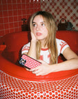 Wildflower - Gingham Hearts - Red iPhone Case -