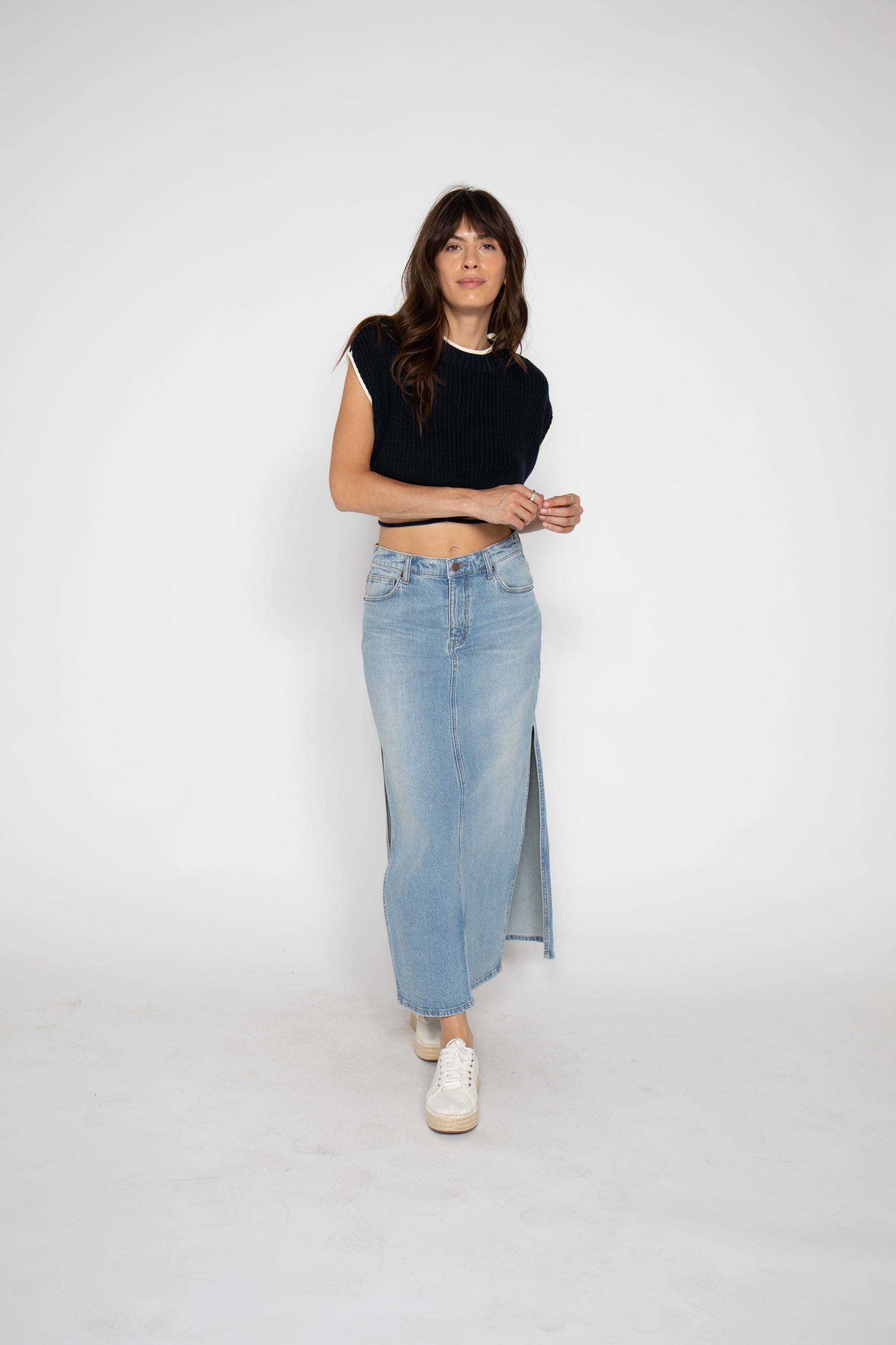 Oliver Logan - Dylan Skirt - Light Indigo Worn -