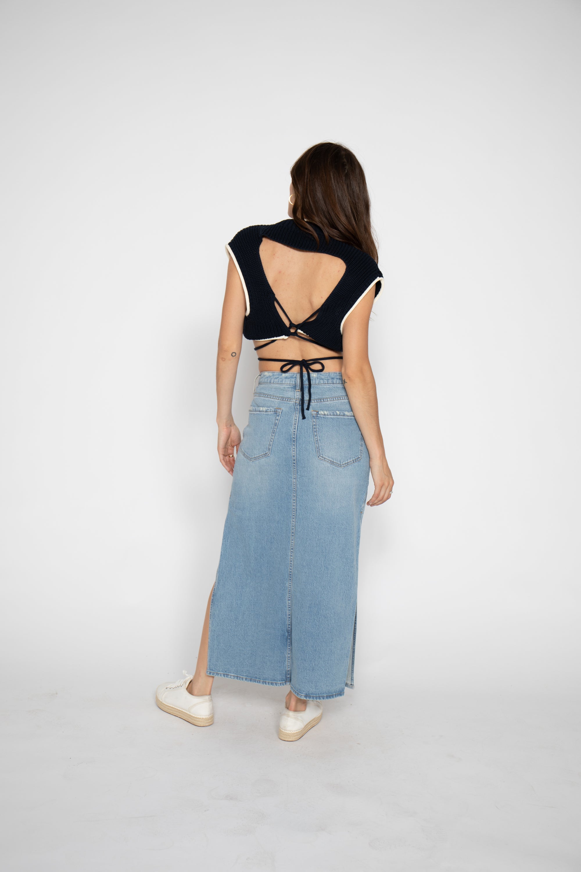 Oliver Logan - Dylan Skirt - Light Indigo Worn -