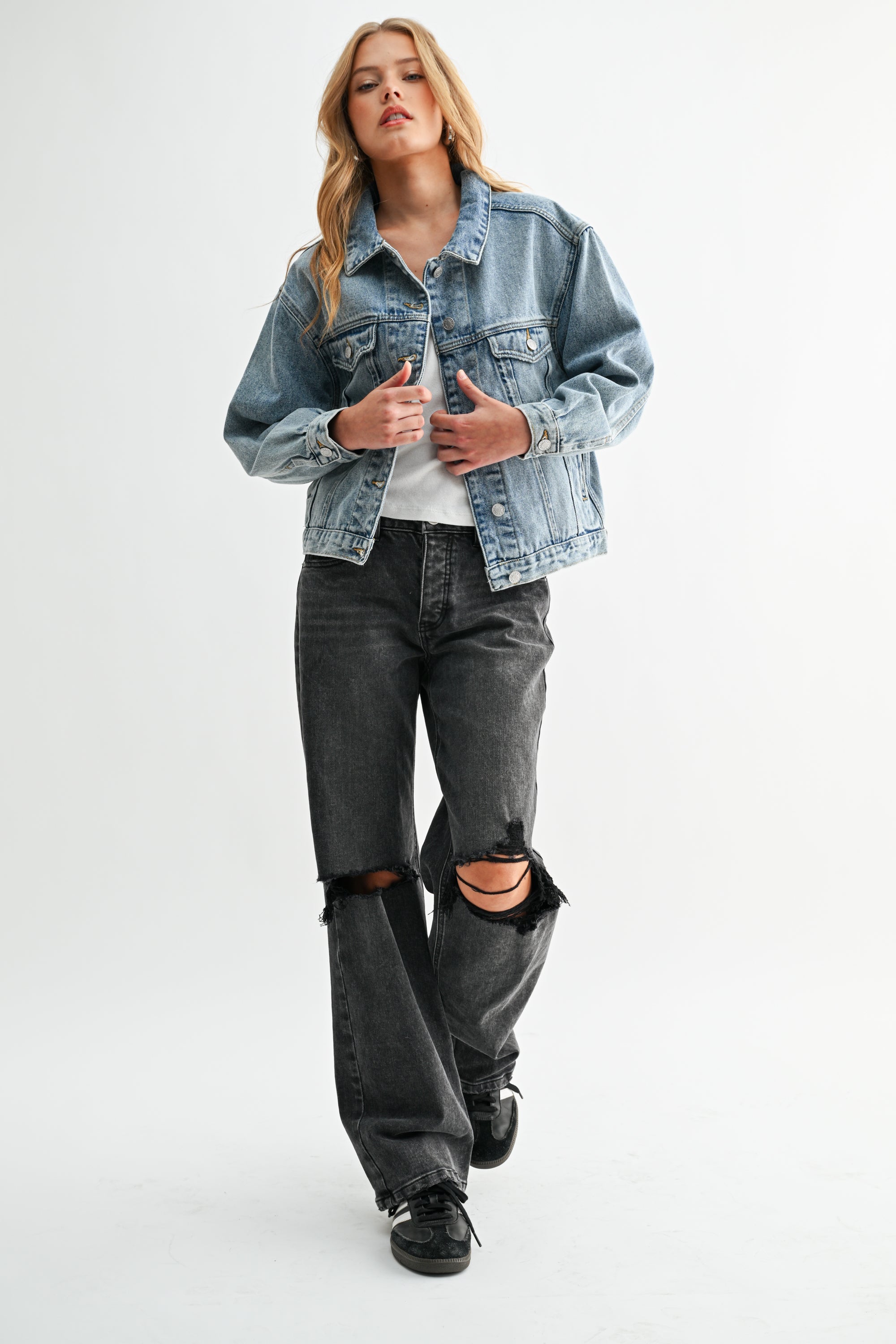The Aura Cropped Denim Jacket – offe market