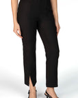 Nelle Atelier - The Phillip Petite High Waisted Slit Pant - Onyx -