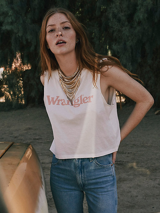 Logo Sleeveless Tee - Worn White
