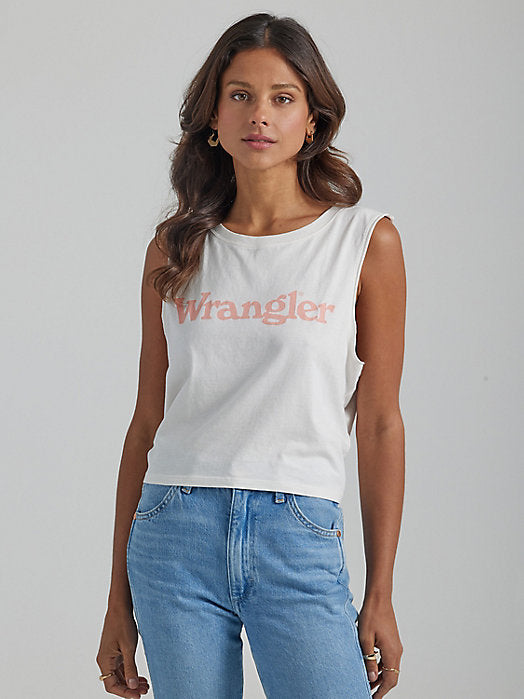 Logo Sleeveless Tee - Worn White
