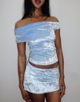 Campbell & Kramer - Olympia Top - Powder Blue Velvet -