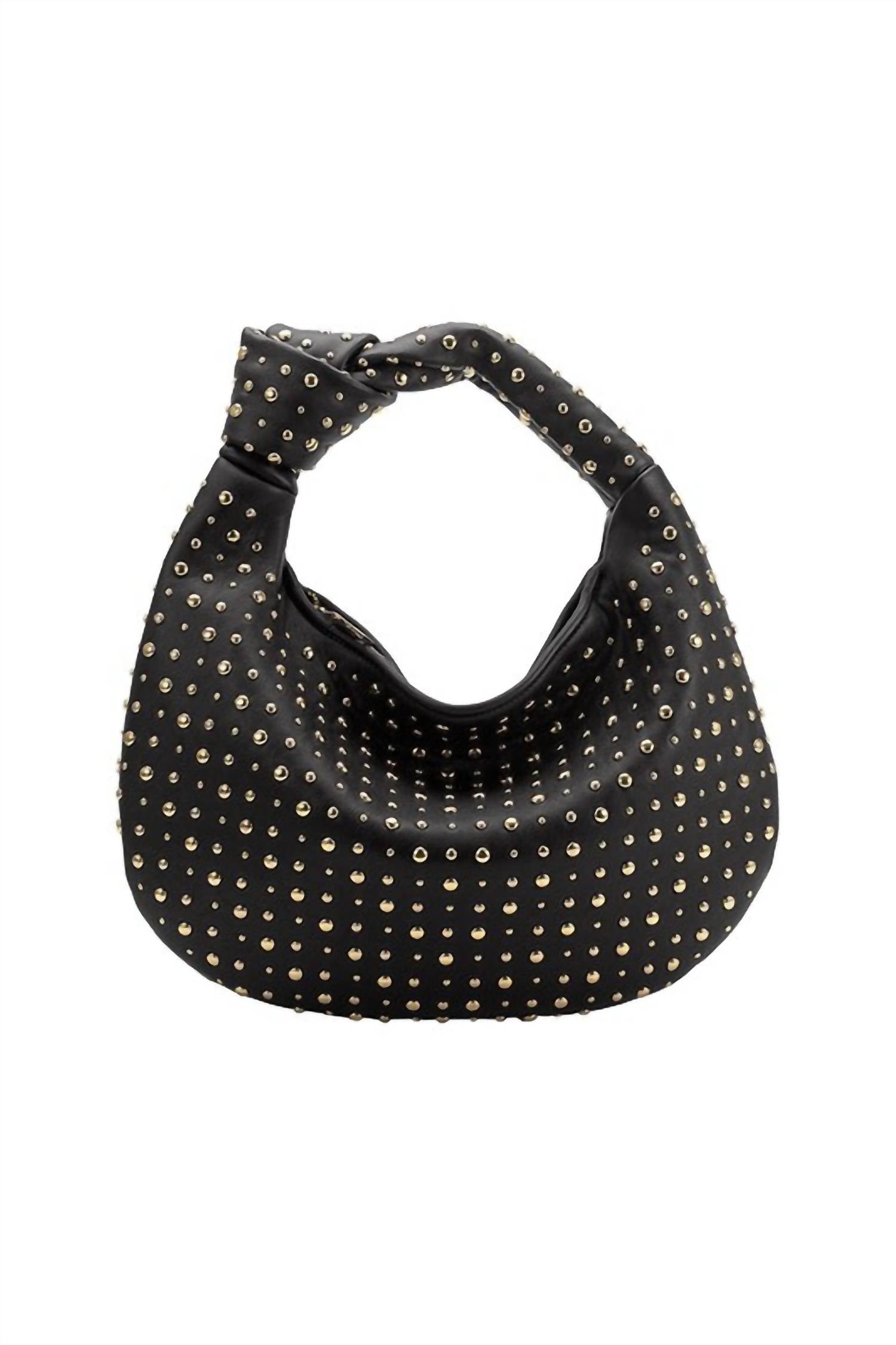 Brigitte Studded Shoulder Bag - Black