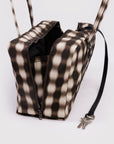 Baggu - Medium Nylon Bowler Bag - Blurred Gingham Brown -