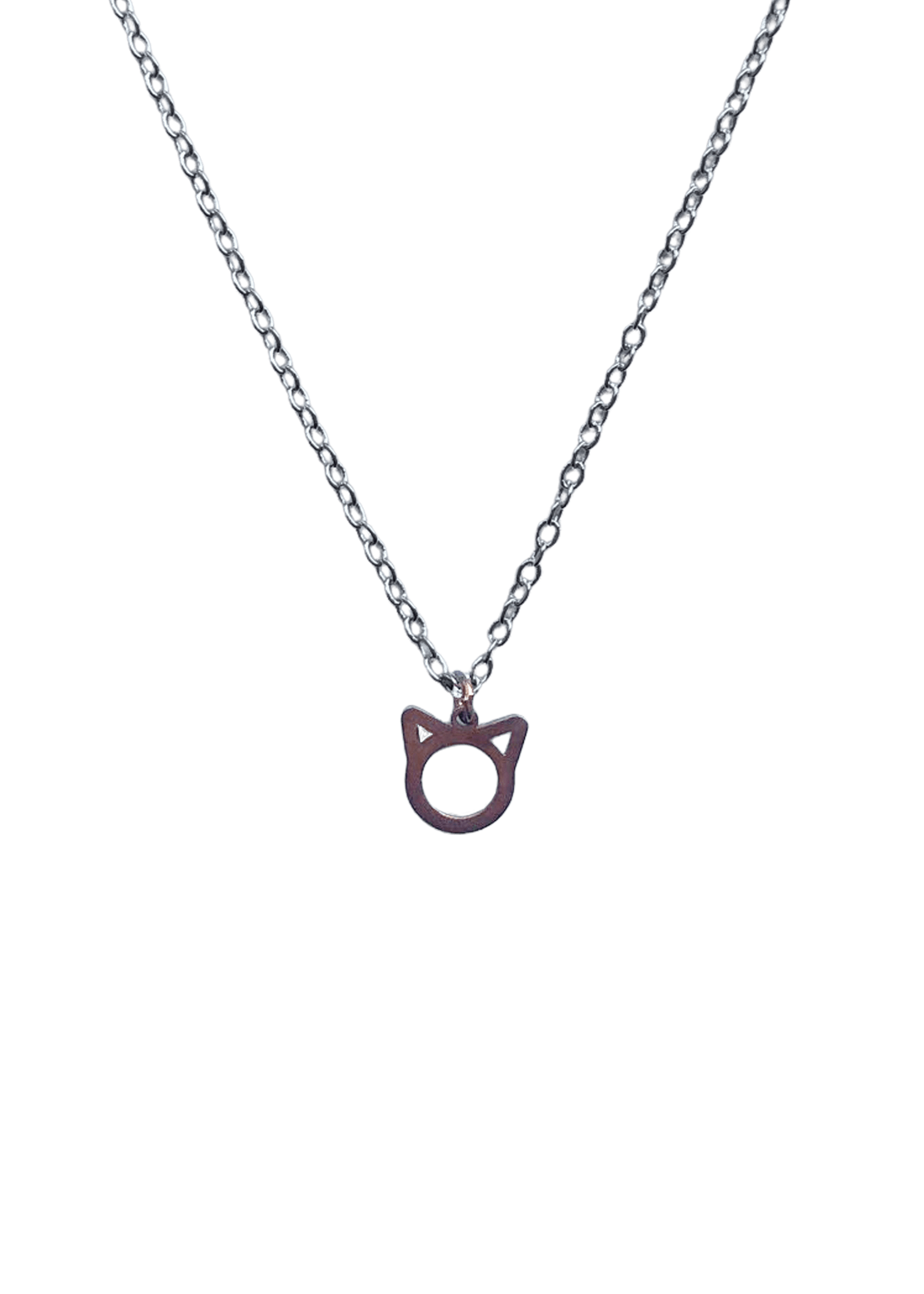 Kitten Charm Necklace - Silver/Rose Vermeil - offe market