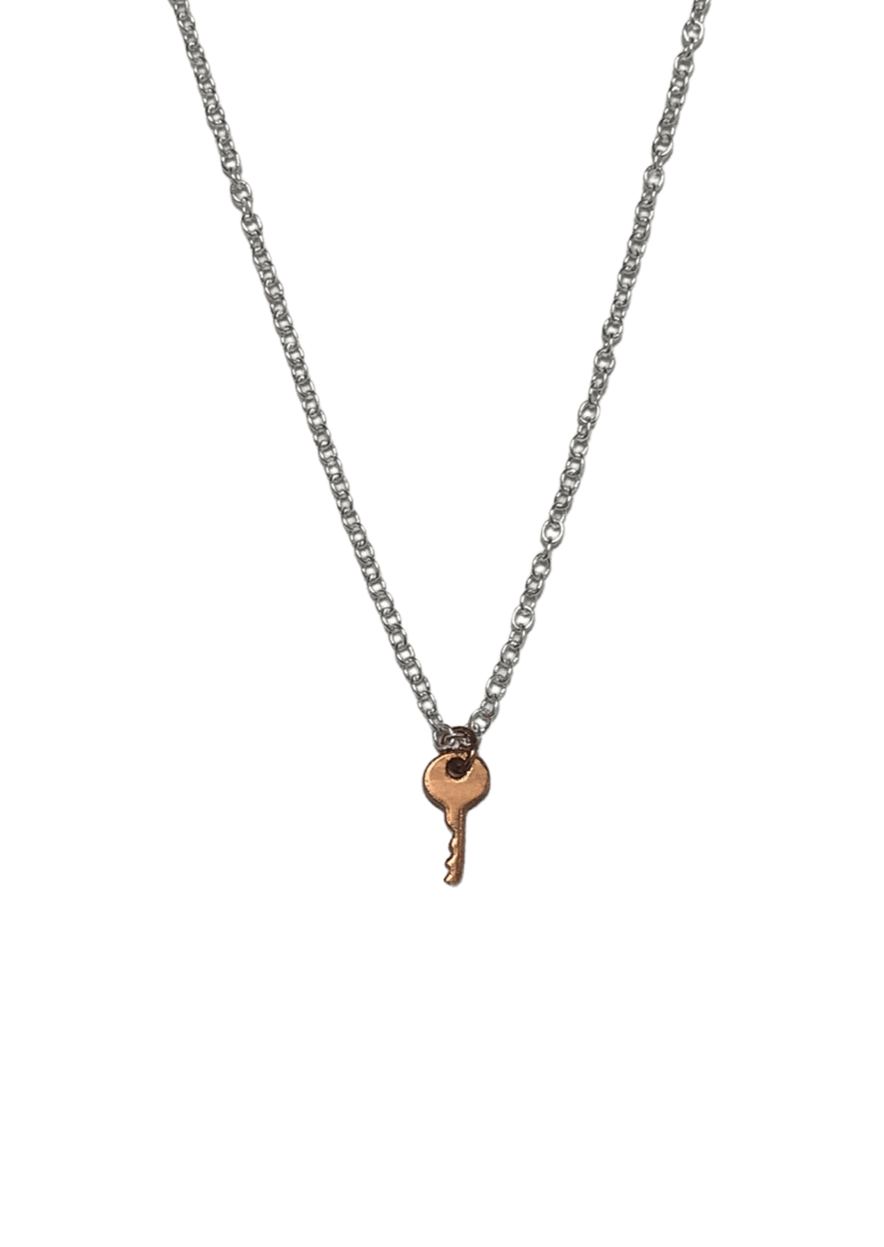 Key Charm Necklace - Silver/Rose Vermeil - offe market