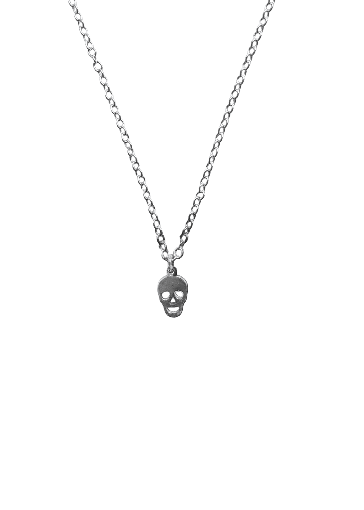 Skull Charm Necklace - Silver - offe market