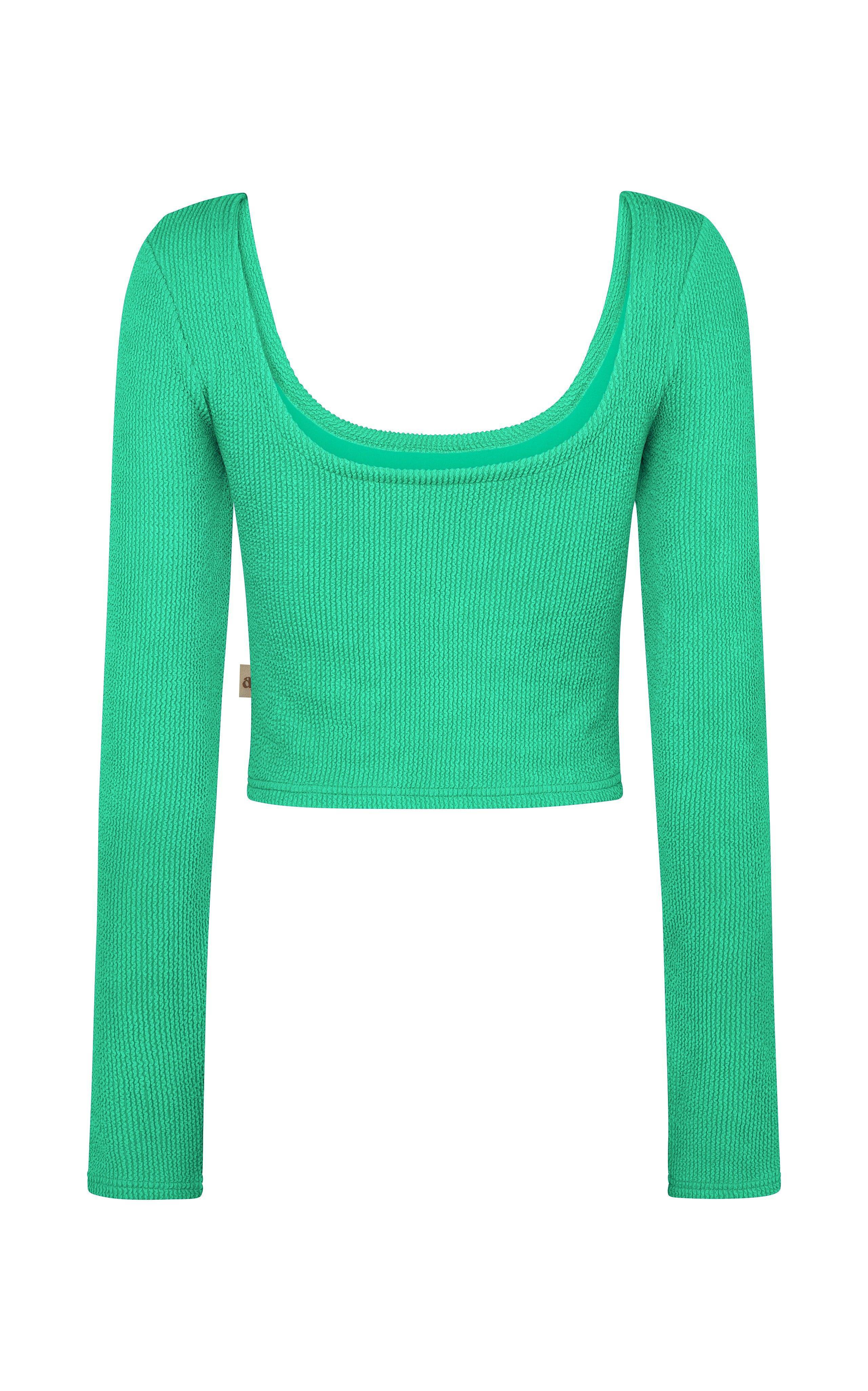 Ocean Breeze Crinkle Top - Tropical Green - offe market