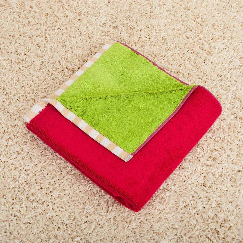 Magenta Green Bath Towel - offe market