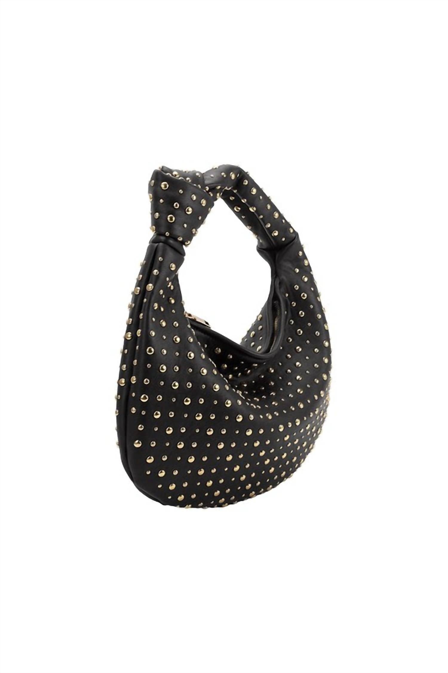 Brigitte Studded Shoulder Bag - Black