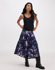 Richer Poorer - Stevie Tiered Maxi Skirt - Purple Ghost Floral -