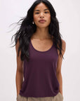 Richer Poorer - Baby Rib Scoop Tank - Plum Wine -