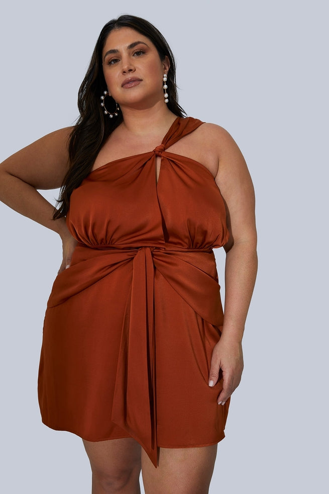 Maya Mini Dress - Rust