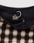 Baggu - Medium Nylon Crescent Bag - Blurred Gingham Brown -