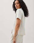 Richer Poorer - Palermo Short Sleeve Camp Shirt - Vanilla Blue Stripe -