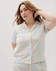 Richer Poorer - Palermo Short Sleeve Camp Shirt - Vanilla Blue Stripe -