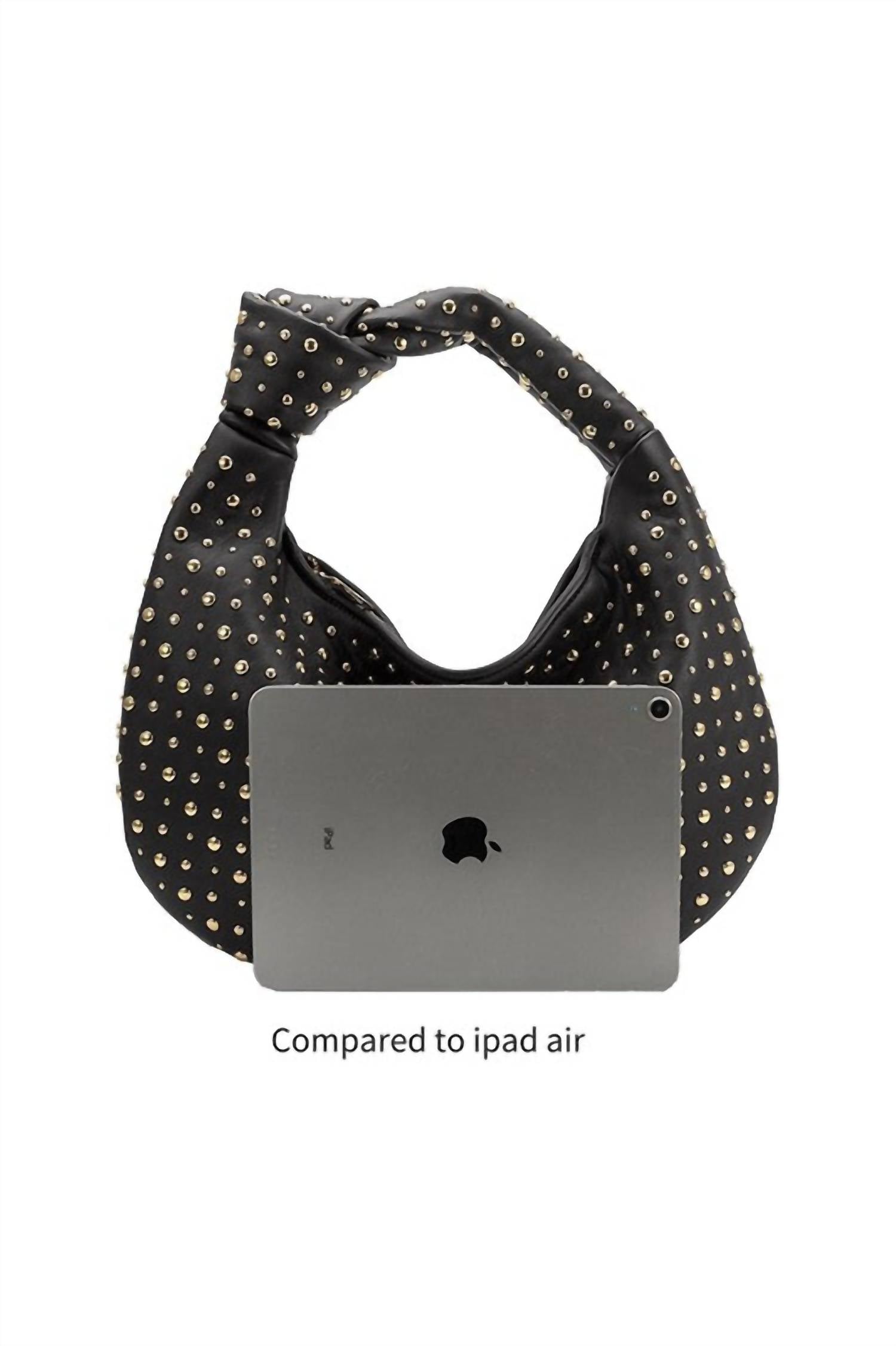 Brigitte Studded Shoulder Bag - Black