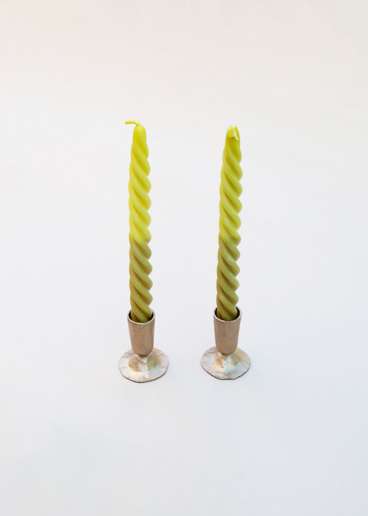 Twisted Taper Candles Set of 2 - Green Ombre