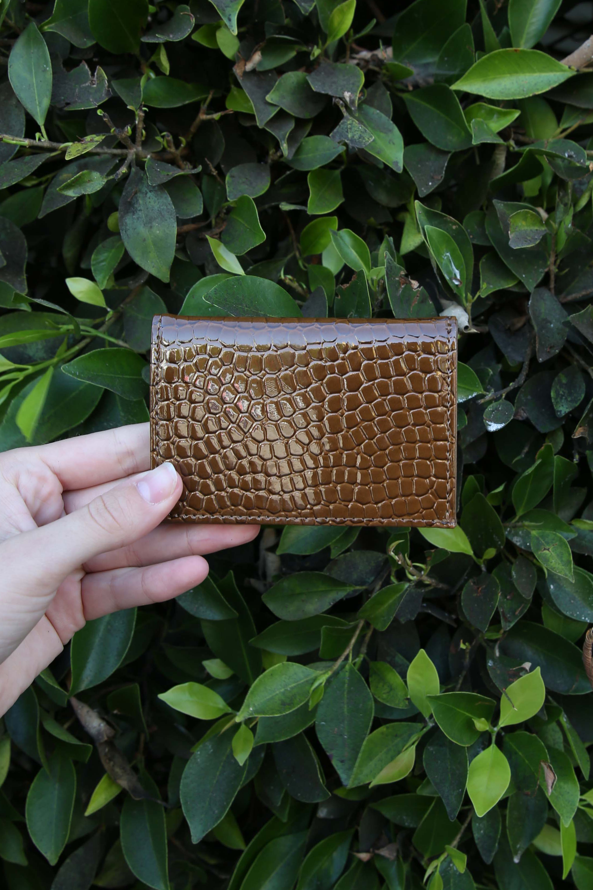 Wallet Folded Croco - Brownish