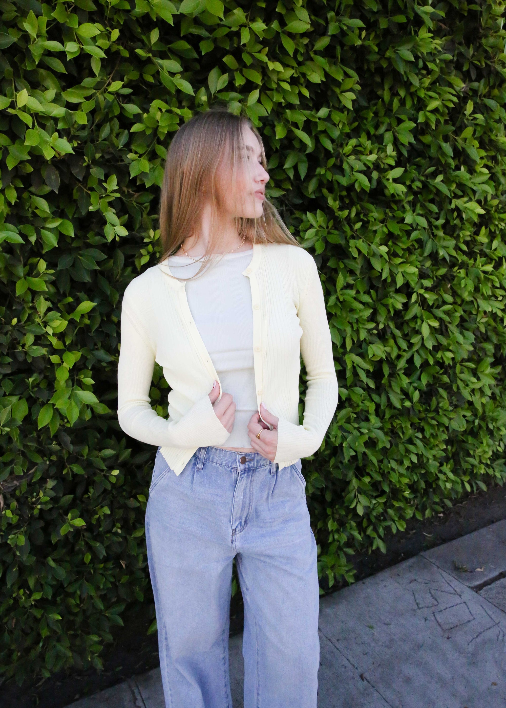 Ribbed Knit Cardigan - Butter