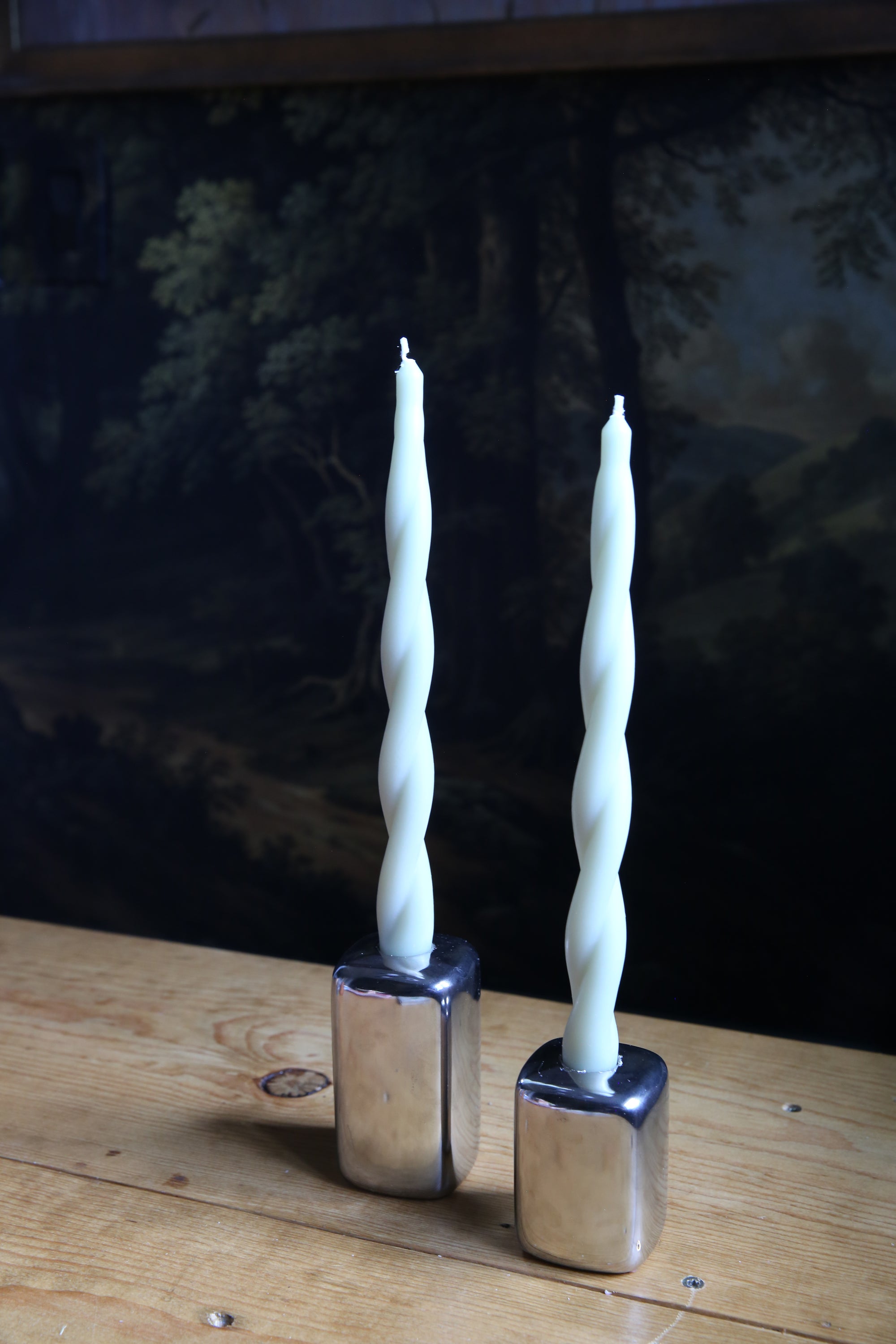 Creative Co. - Twisted Taper Candles - Grey -