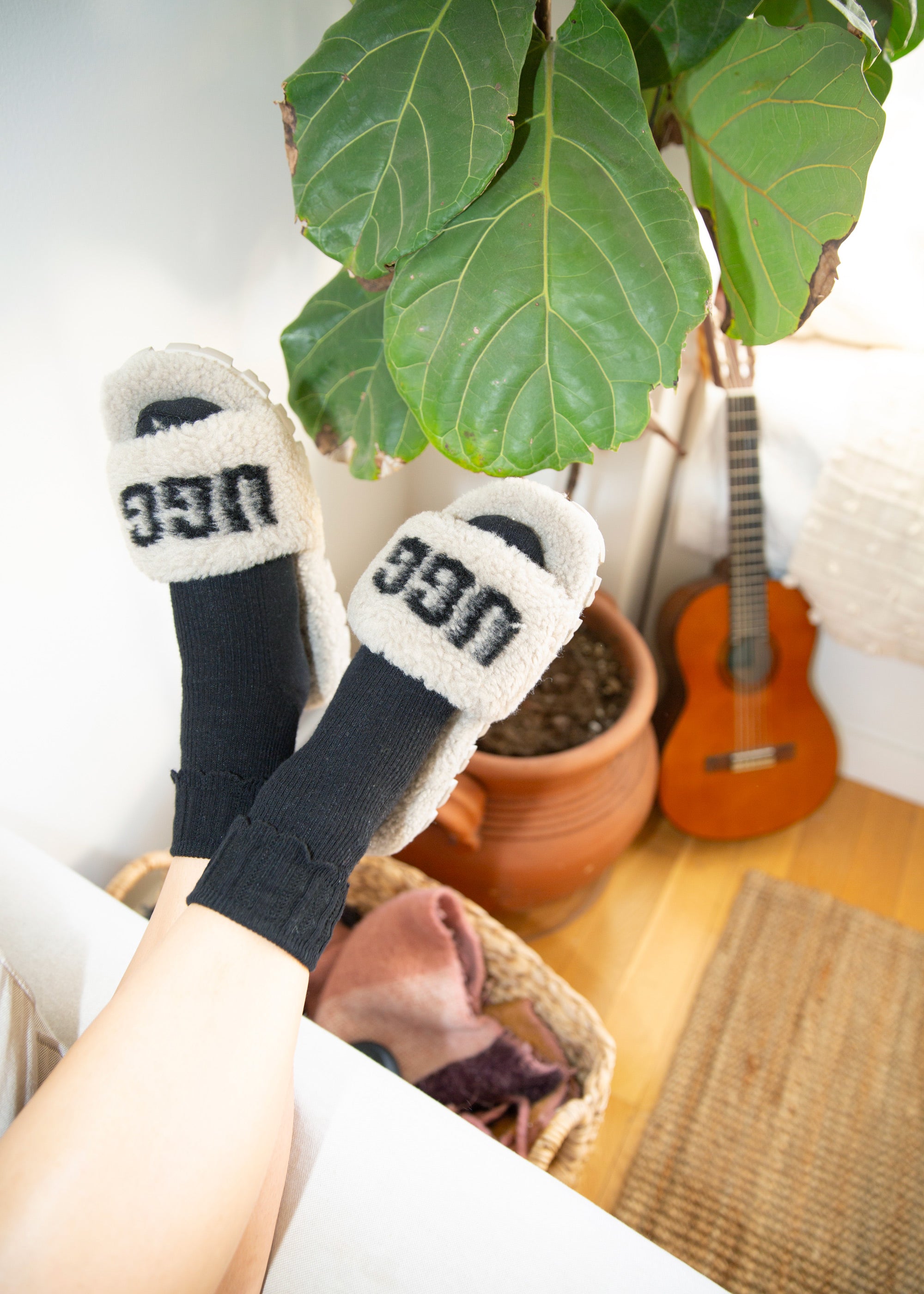 Shashi Sweet Open-Top Non-Slip Sock - Black Silver - Socks - CLOTHING