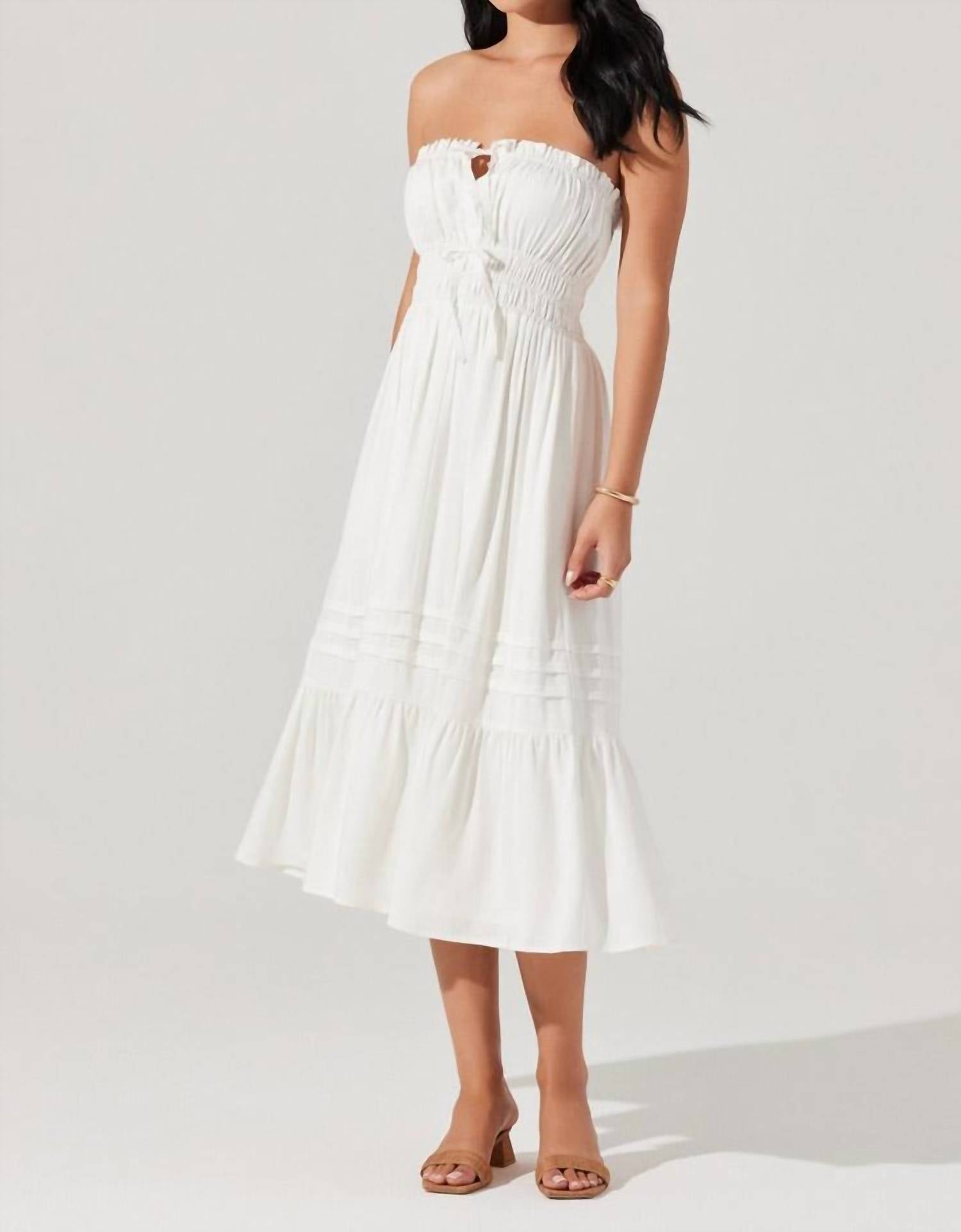 Aubrie Tie Front Dress - White