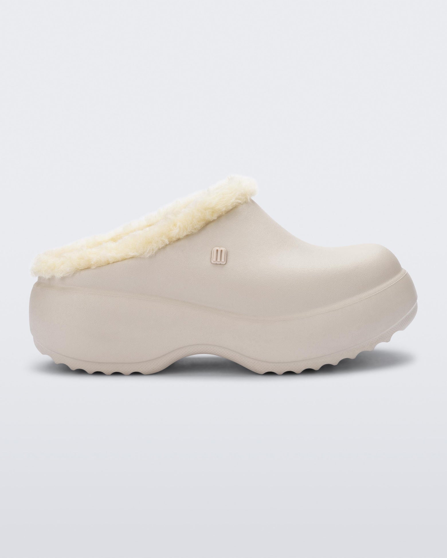 Free Clog Fluffy Platform - Light Beige