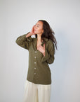 Good for Sunday - Tencel Notch Collar Shirt in Canteen -