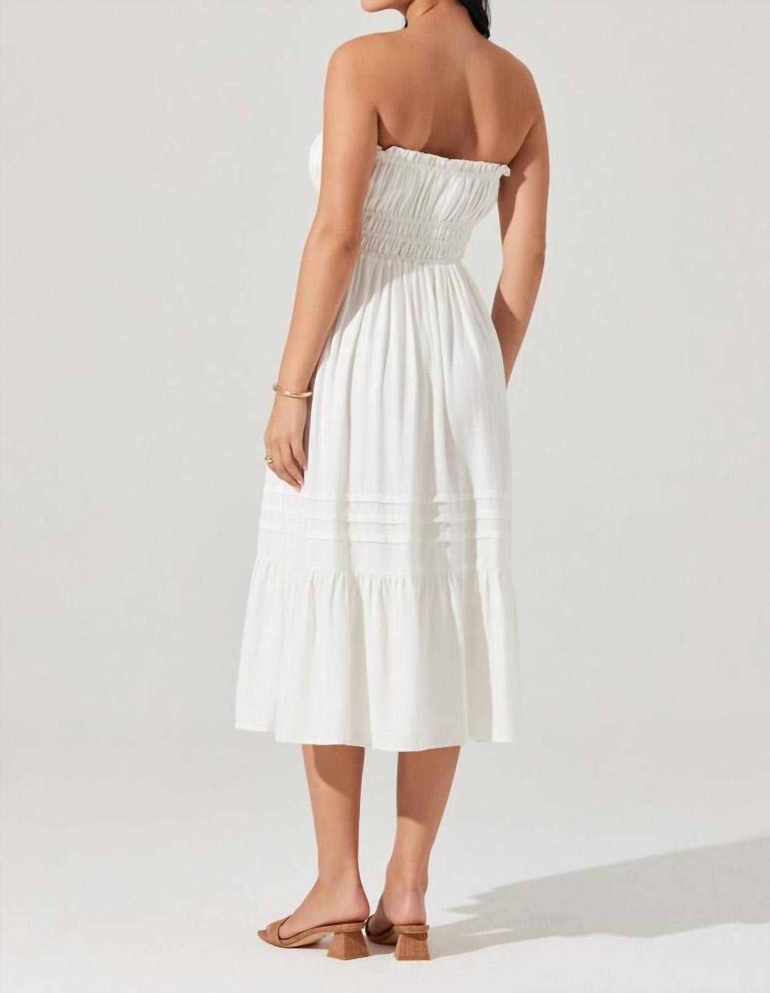 Aubrie Tie Front Dress - White
