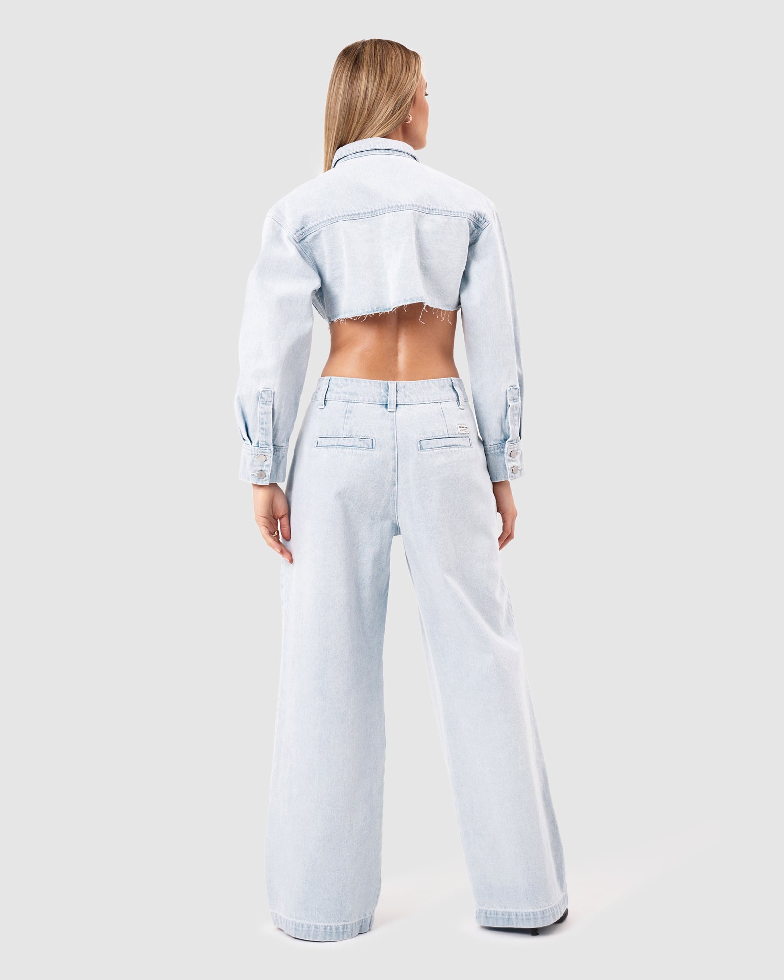 Pleated Pant Iris - Bleached Stone