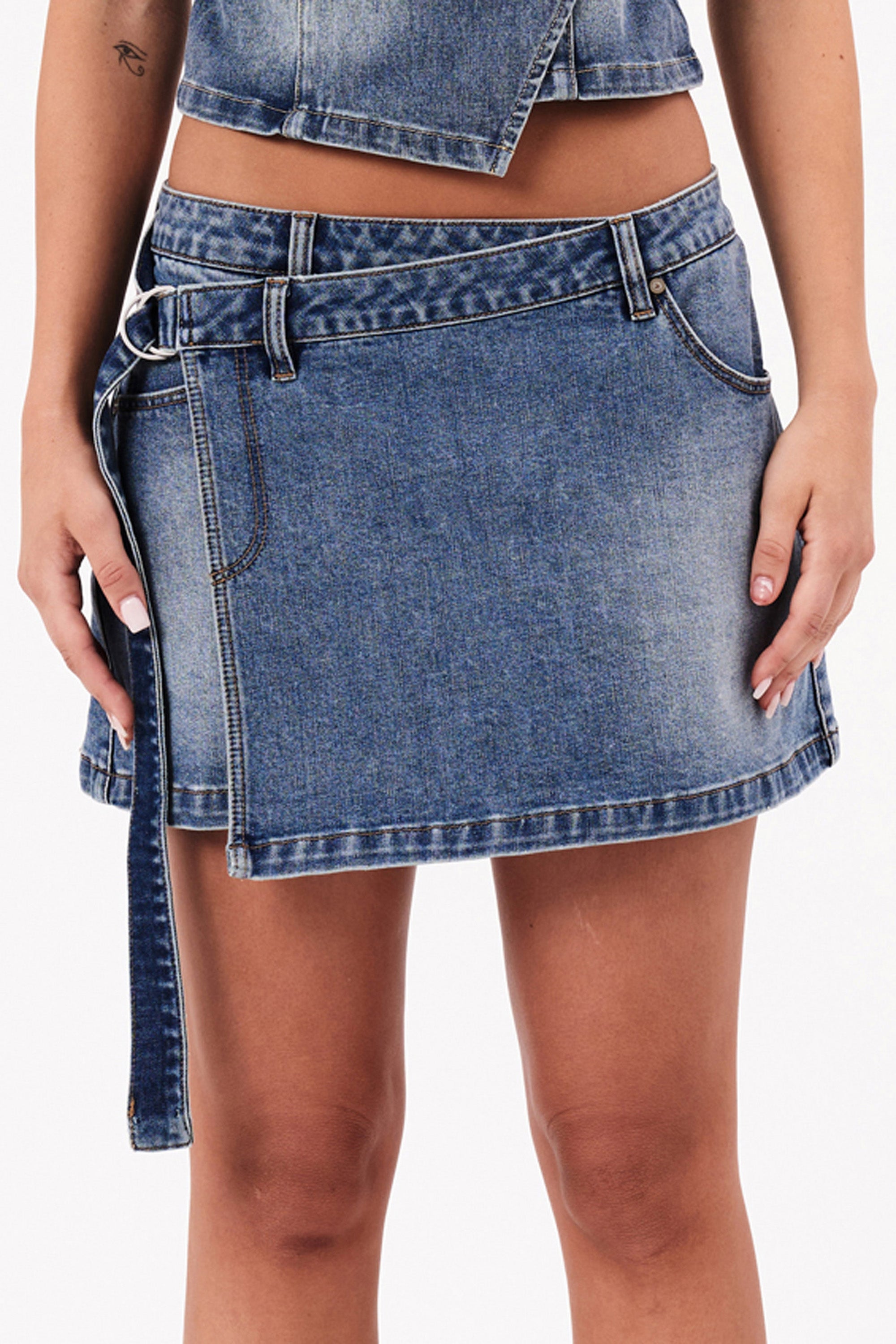 Wrap Skirt Dalia - Mid Vintage Indigo