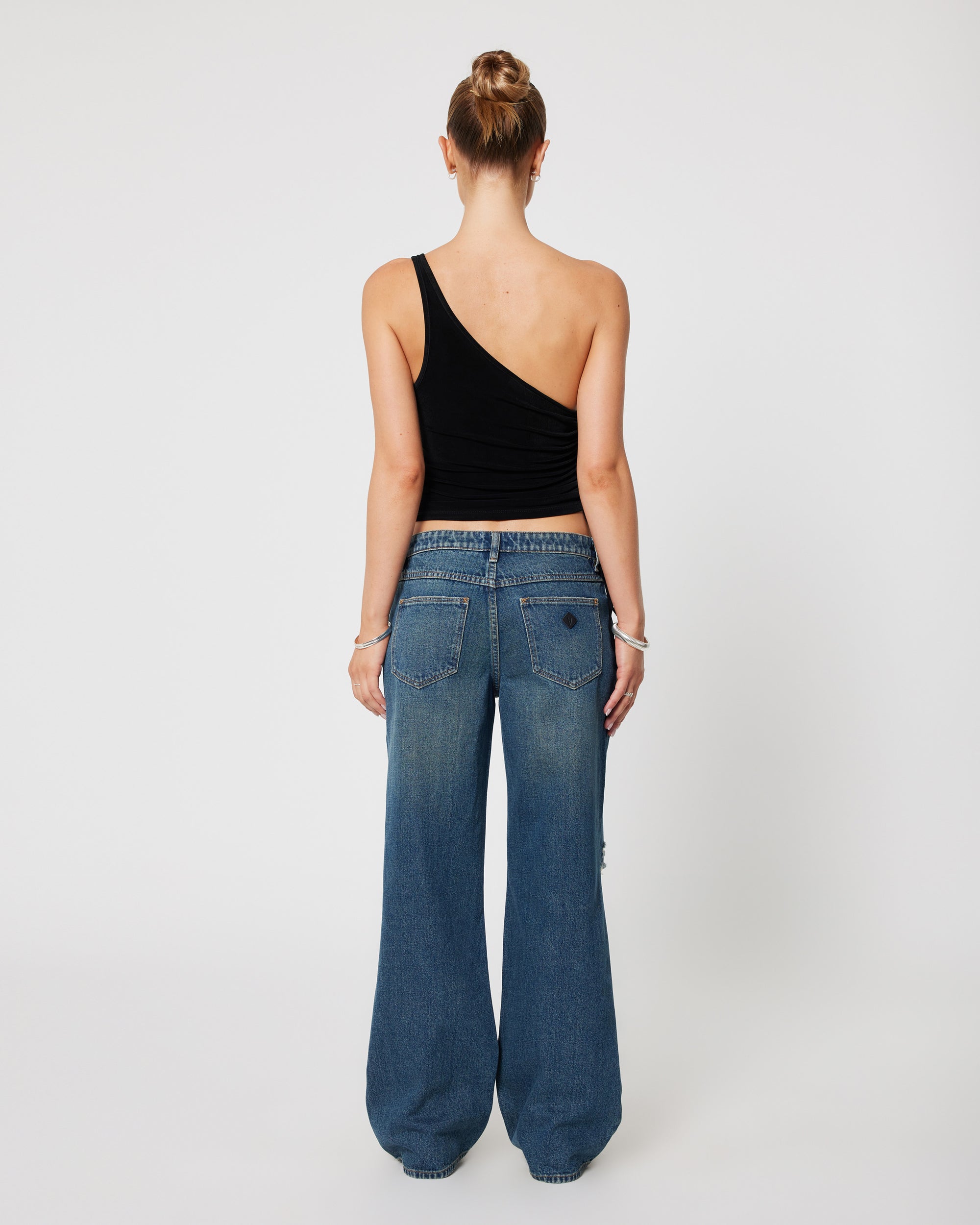 Diva One Shoulder Top - Black