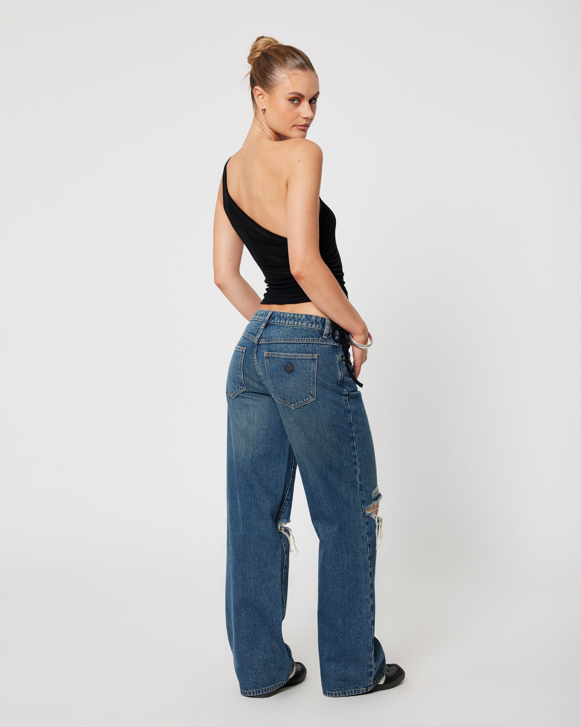 Diva One Shoulder Top - Black