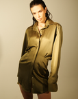 JBQ - Althea Dress - Pine Satin -
