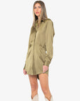 JBQ - Althea Dress - Pine Satin -