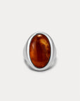 Luv Aj - The Amber Honey Resin Statement Ring - Silver