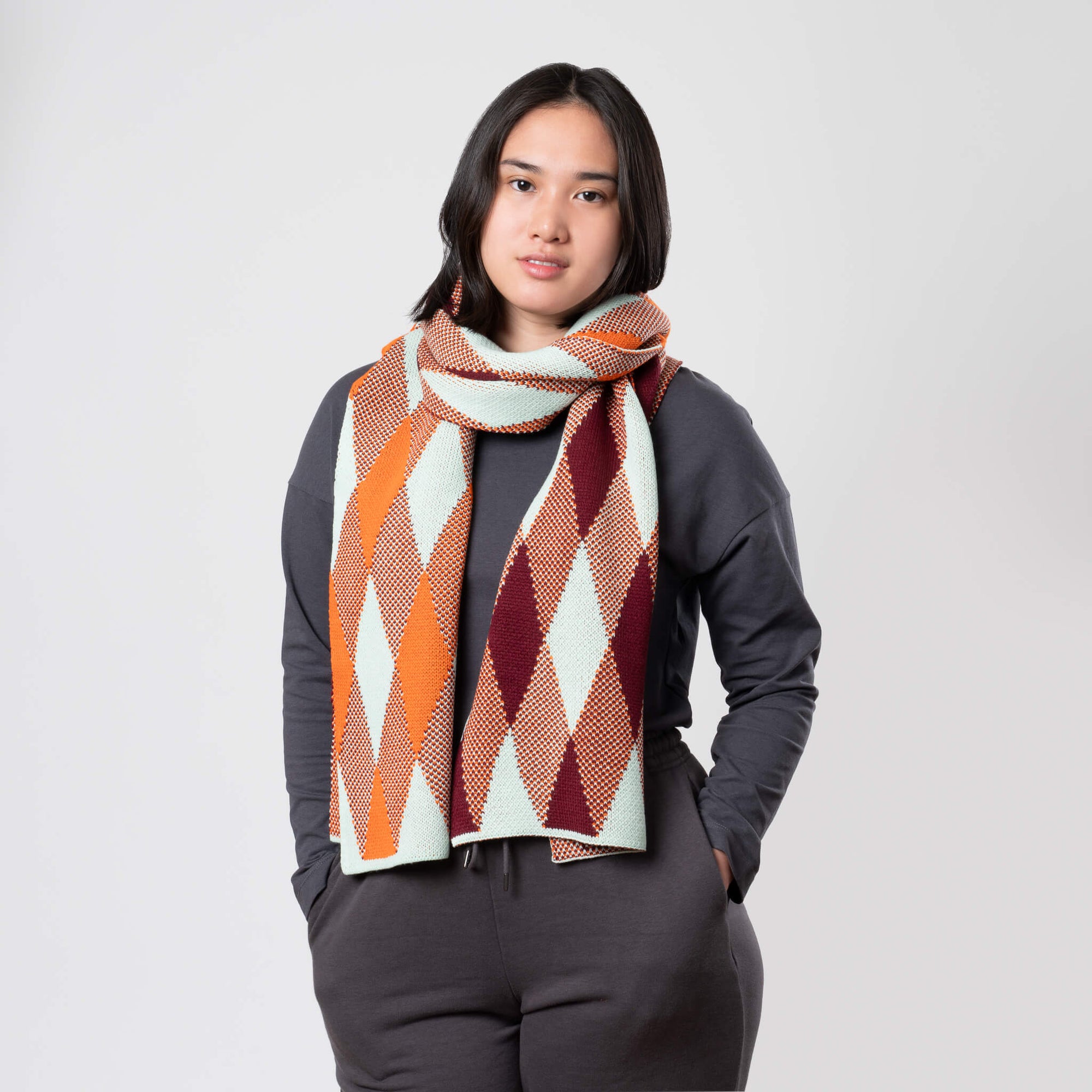 Verloop - Argyle Big Knit Scarf -